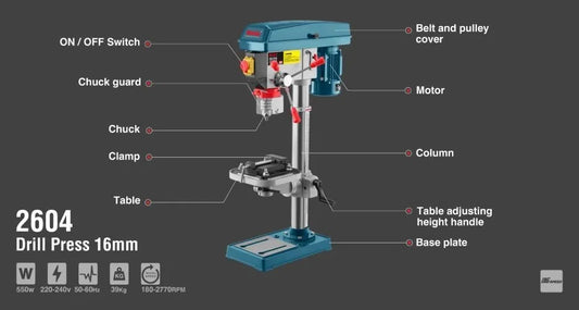 550W, electric drill press, RONIX 2604