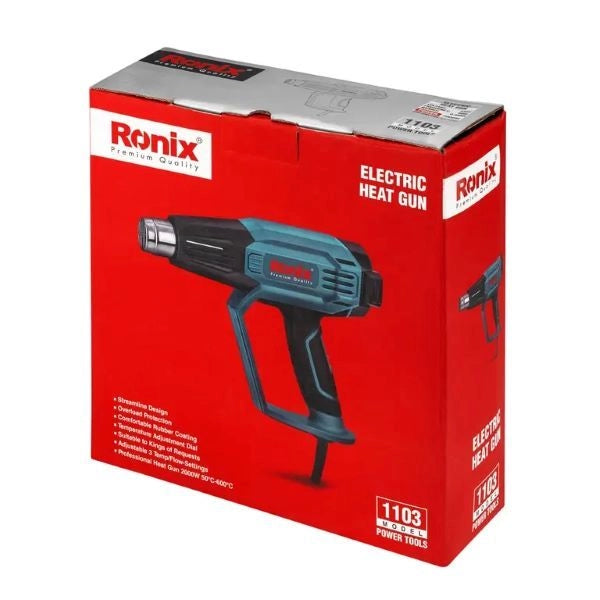 2000W, electric heat gun, 7 temperature setting, 3 airflow speed, up 600℃, RONIX 1103