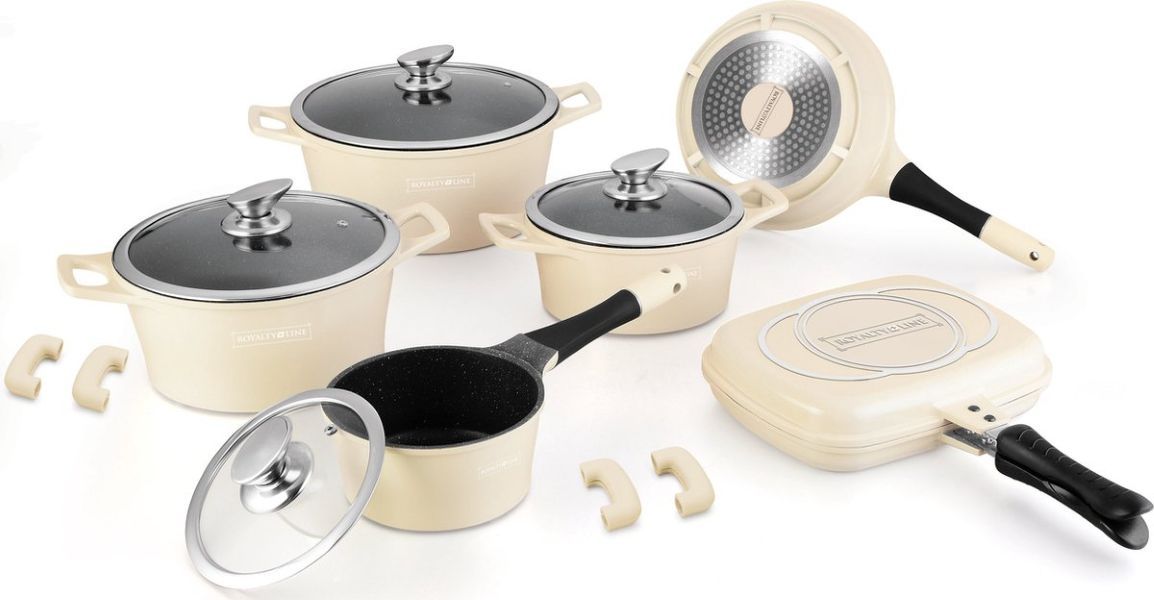 RoyaltyLine 15-Piece Cookware Set – Detachable Click Handle