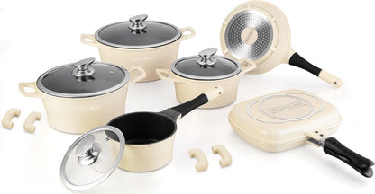 RoyaltyLine 15-Piece Cookware Set – Detachable Click Handle