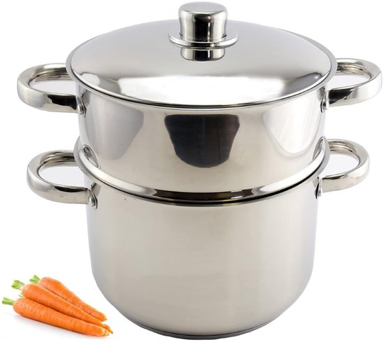 Royalty Line CP6L Couscous Steamer Pot – 24cm Stainless Steel