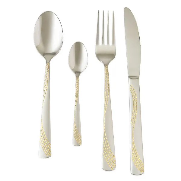 Royalty Line Stainless Steel Cutlery Set, 84 Pieces – Mirror Finish