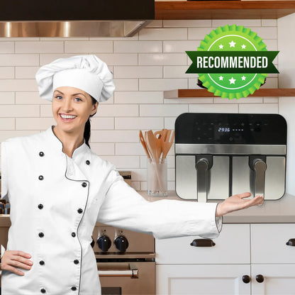 2400W Black Double Basket Digital Air Fryer - 9L