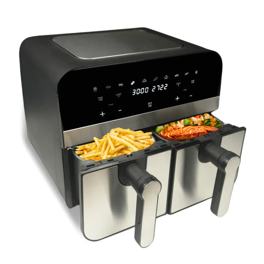 2400W Double Basket Digital S/S Airfryer - 9L