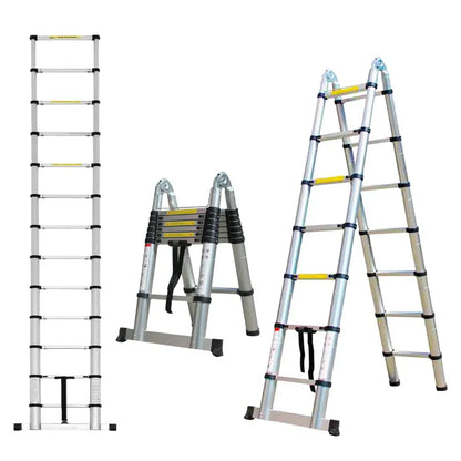 Retracting Aluminum Telescopic Ladder - 4.4M