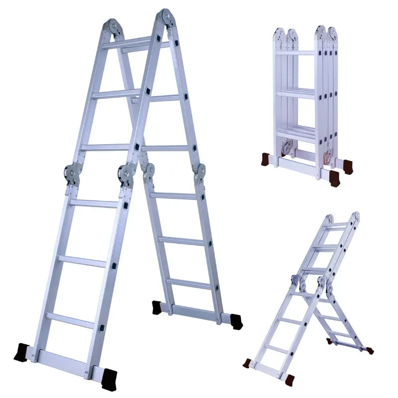 Multi-Orientation Aluminum Folding Ladder 3.70 mt