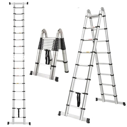 Retracting Aluminum Telescopic Ladder - 5.60M