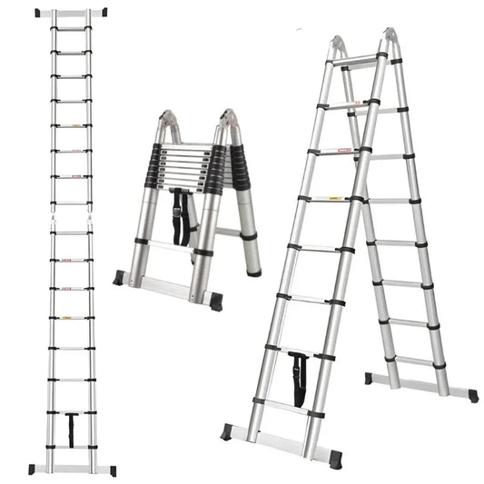 Retracting Aluminum Telescopic Ladder - 5.60M