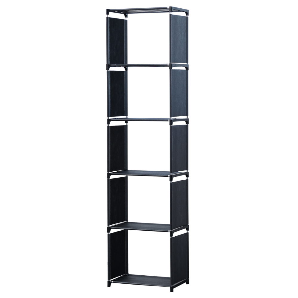 5-Layer Multi-purpose Bookshelf and Storage Rack (42x153cm) - Black
