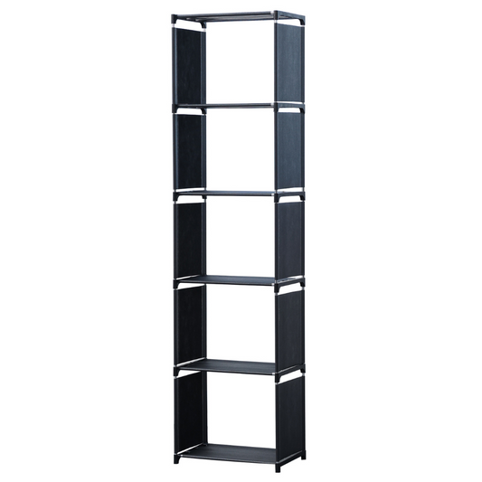 5-Layer Multi-purpose Bookshelf and Storage Rack (42x153cm) - Black