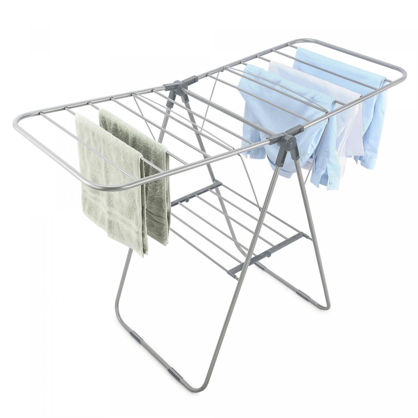 2-Tier Folding Steel Clothes Drying Rack