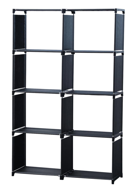 8-Layer Multi-purpose Bookshelf and Storage Rack (85x125cm) - Black