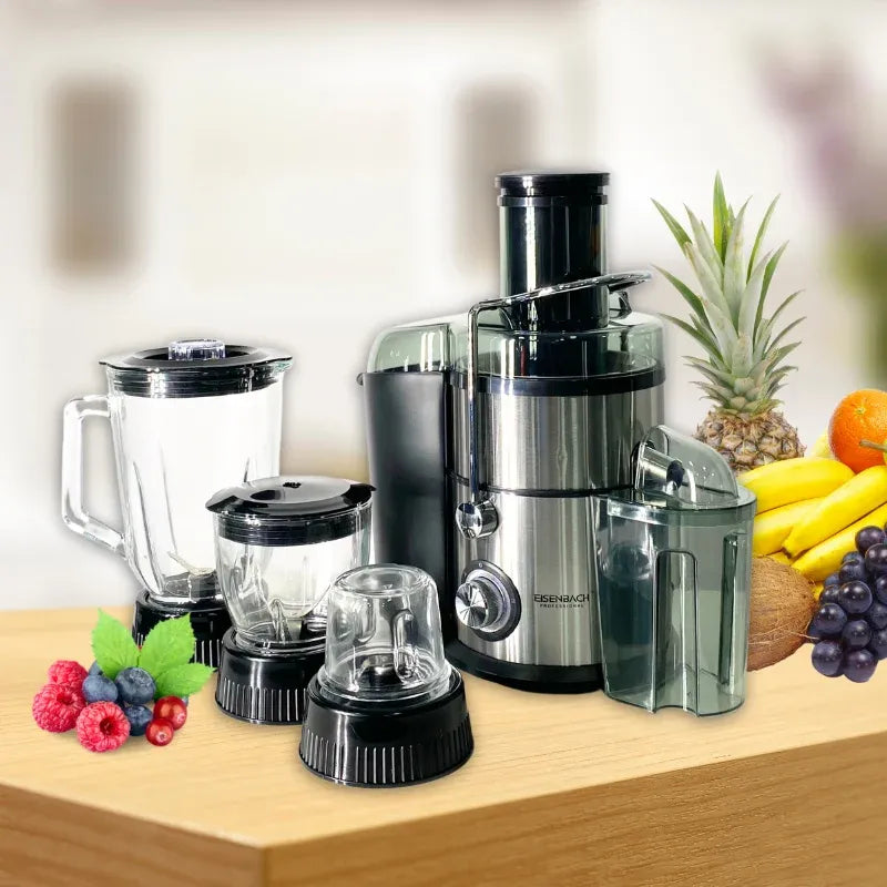 4-in-1 Juicer, Food Processor, Blender, and Grinder -1000W