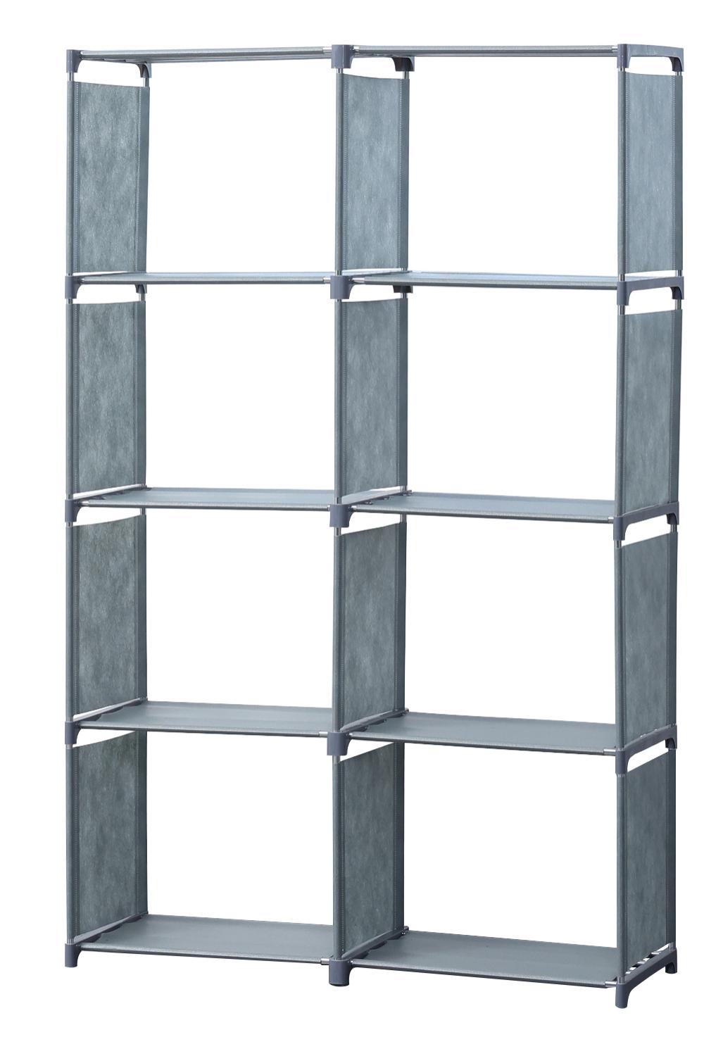 8-Layer Multi-purpose Bookshelf and Storage Rack (85x125cm) - Grey