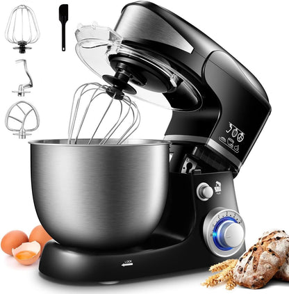 1600W 6-Speed Stainless Steel Stand Mixer 6L - Black