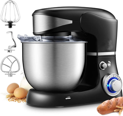 1600W 6-Speed Stainless Steel Stand Mixer 6L - Black