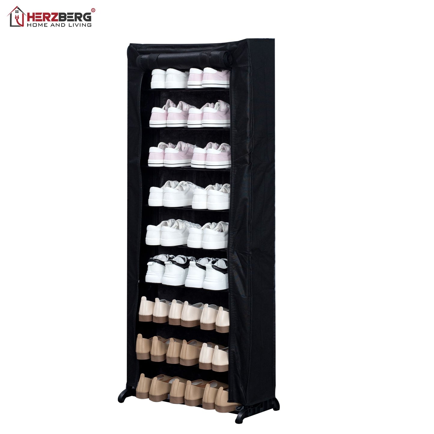 9-Tier Small Shoe Rack Organizer Black