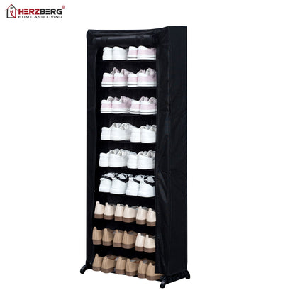 9-Tier Small Shoe Rack Organizer Black