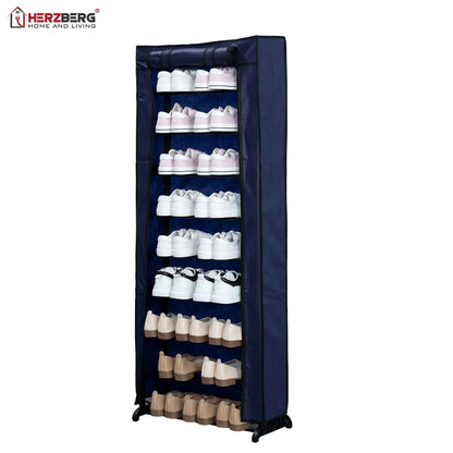 9-Tier Small Shoe Rack Organizer Blue