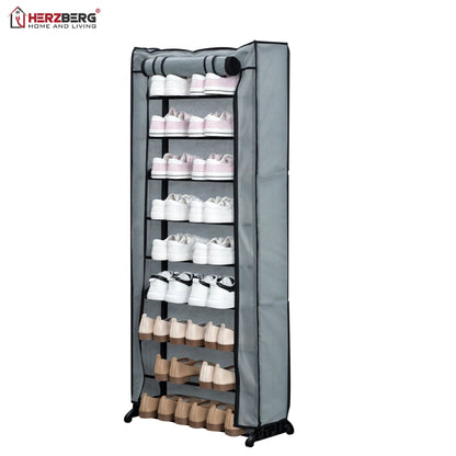 9-Tier Small Shoe Rack Organizer Gray