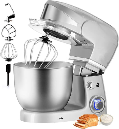 1600W 6-Speed Stainless Steel Stand Mixer 6L - Silver