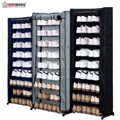 9-Tier Small Shoe Rack Organizer Blue