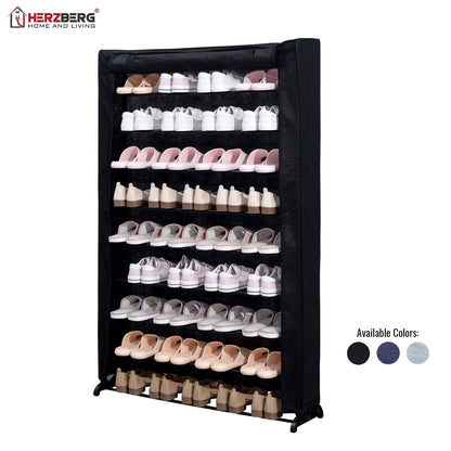 9-Tier Shoe Rack Organizer Black