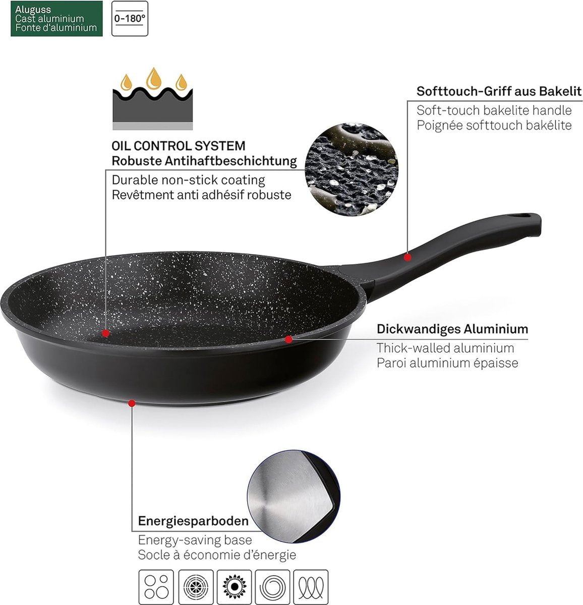 RoyaltyLine BS1010M Marble-Coated Cookware Set – 10 Pcs