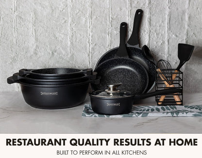 RoyaltyLine BS1010M Marble-Coated Cookware Set – 10 Pcs