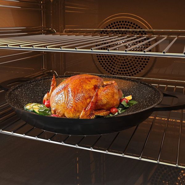 RoyaltyLine MP36M Paella Pan – 36cm Marble Non-Stick