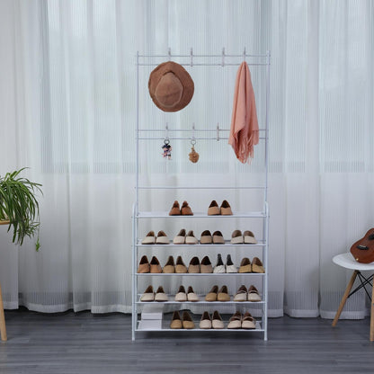 Herzberg 4-Tier Entryway Coat Rack and Hallway Storage Rack Organizer - 80x170cm