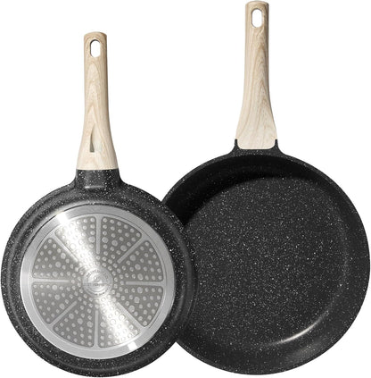 Just Perfecto JL-42: 2 Pieces Granite Frying Pan (20/24cm) - Black