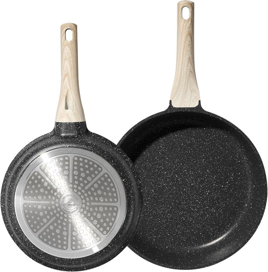 Just Perfecto JL-42: 2 Pieces Granite Frying Pan (20/24cm) - Black
