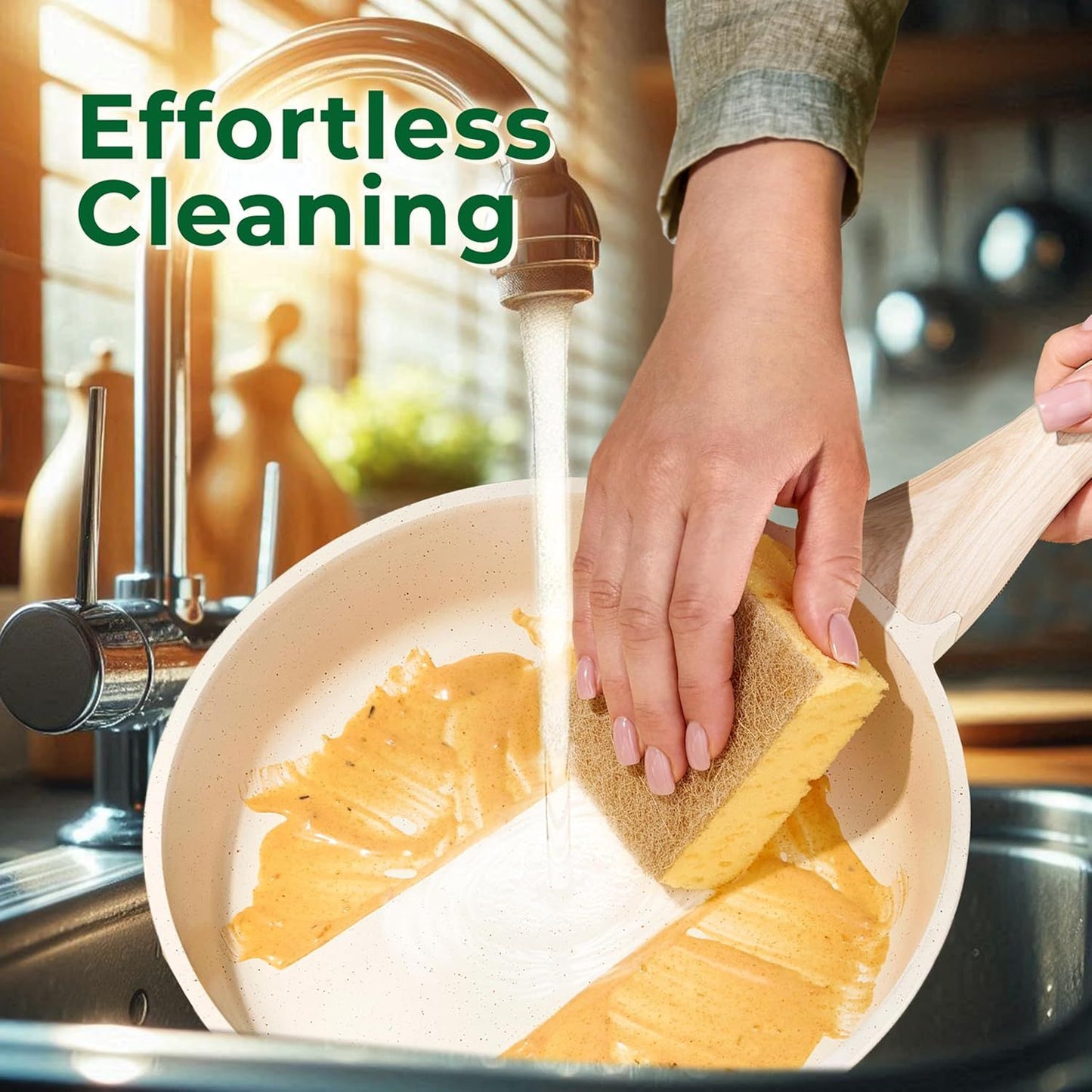 Just Perfecto JL-888: 14 Pieces Granite Cookware Set - Biege