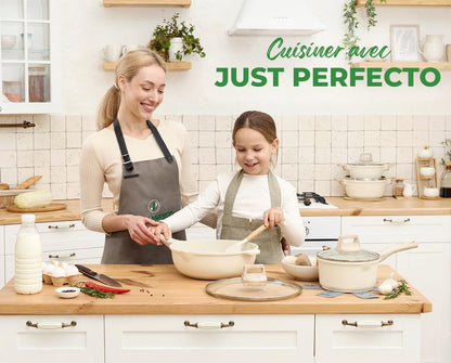 Just Perfecto JL-31: 13 Pieces Granite Cookware Set - Biege