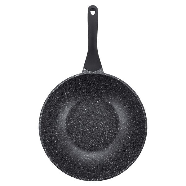 Royaltyline BW30M Marble-Coated Wok Pan – 30cm Cast Aluminium