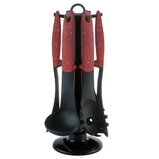 6pc Set Plastic Utensils, Red