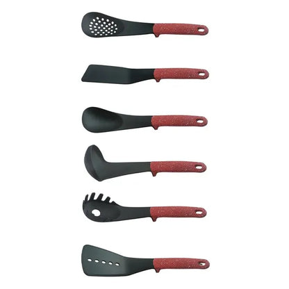 6pc Set Plastic Utensils, Red