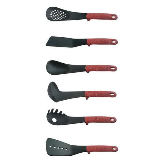6pc Set Plastic Utensils, Red
