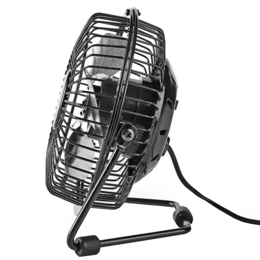 10cm, desk fan, USB powered, metal blades, 3W, Nedis, black