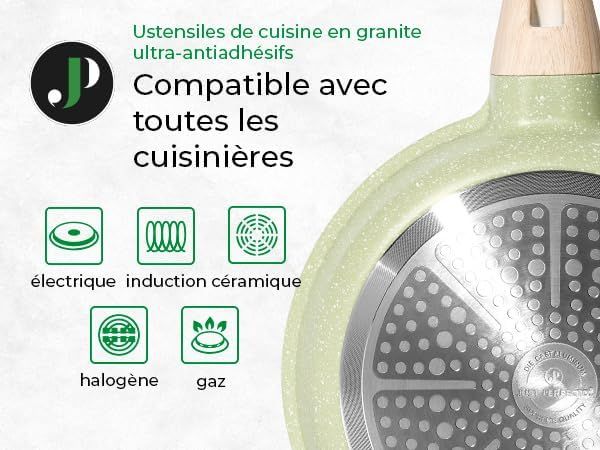 Just Perfecto JL-723: 21 Pieces Granite Cookware Set - Green