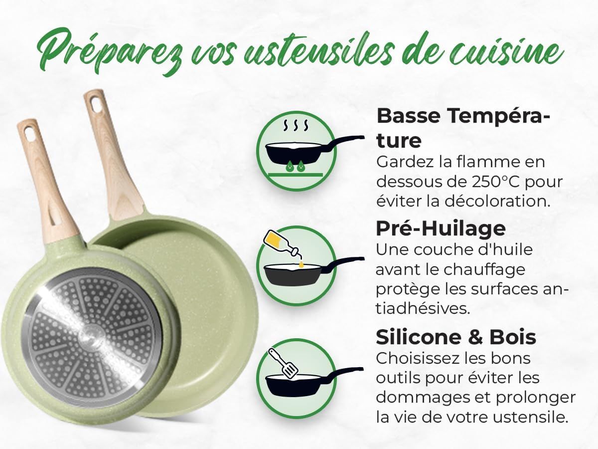Just Perfecto JL-723: 21 Pieces Granite Cookware Set - Green