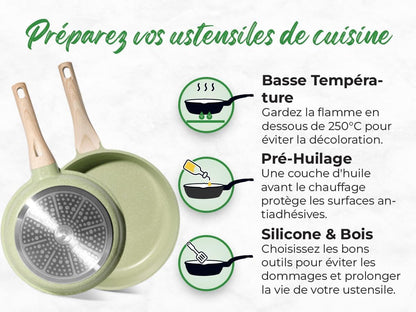 Just Perfecto JL-723: 21 Pieces Granite Cookware Set - Green