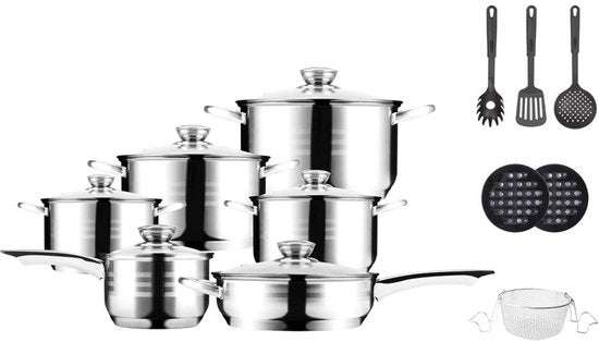 18 pcs, cookware set, stainless steel, Royalty Line 1802