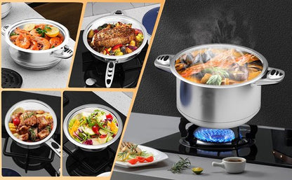 16 pcs, Cookware Set, Dishwasher-safe, Induction-ready, Silver