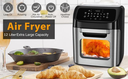 12.0Ltr Air-Fryer, 1800W, Mini Oven, Silver/Black