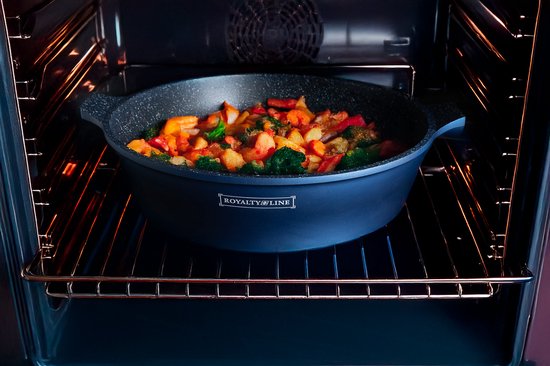 17 pcs, Cookware Set, Marble-coated, Induction-ready, Dark, Blue, ROYALTYLINE