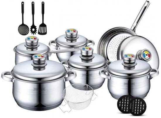 18 pcs, cookware set, stainless steel, Royalty Line 1802