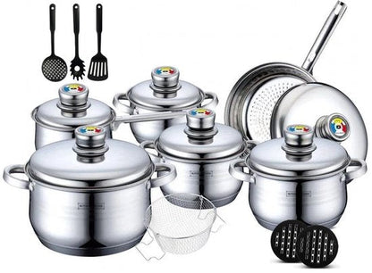18 pcs, cookware set, stainless steel, Royalty Line 1802