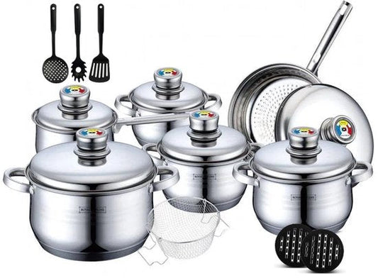 18 pcs, cookware set, stainless steel, Royalty Line 1802